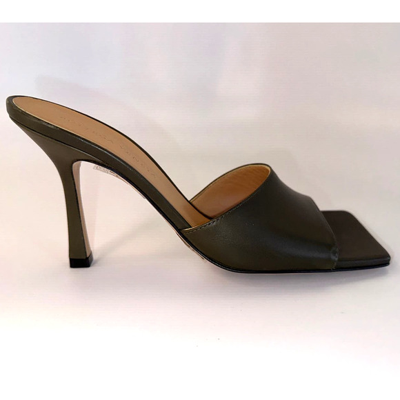 Bottega Veneta Leather Berry Sandal Slide Kaki Green Brown Size 36 New in Box - Picture 1 of 15